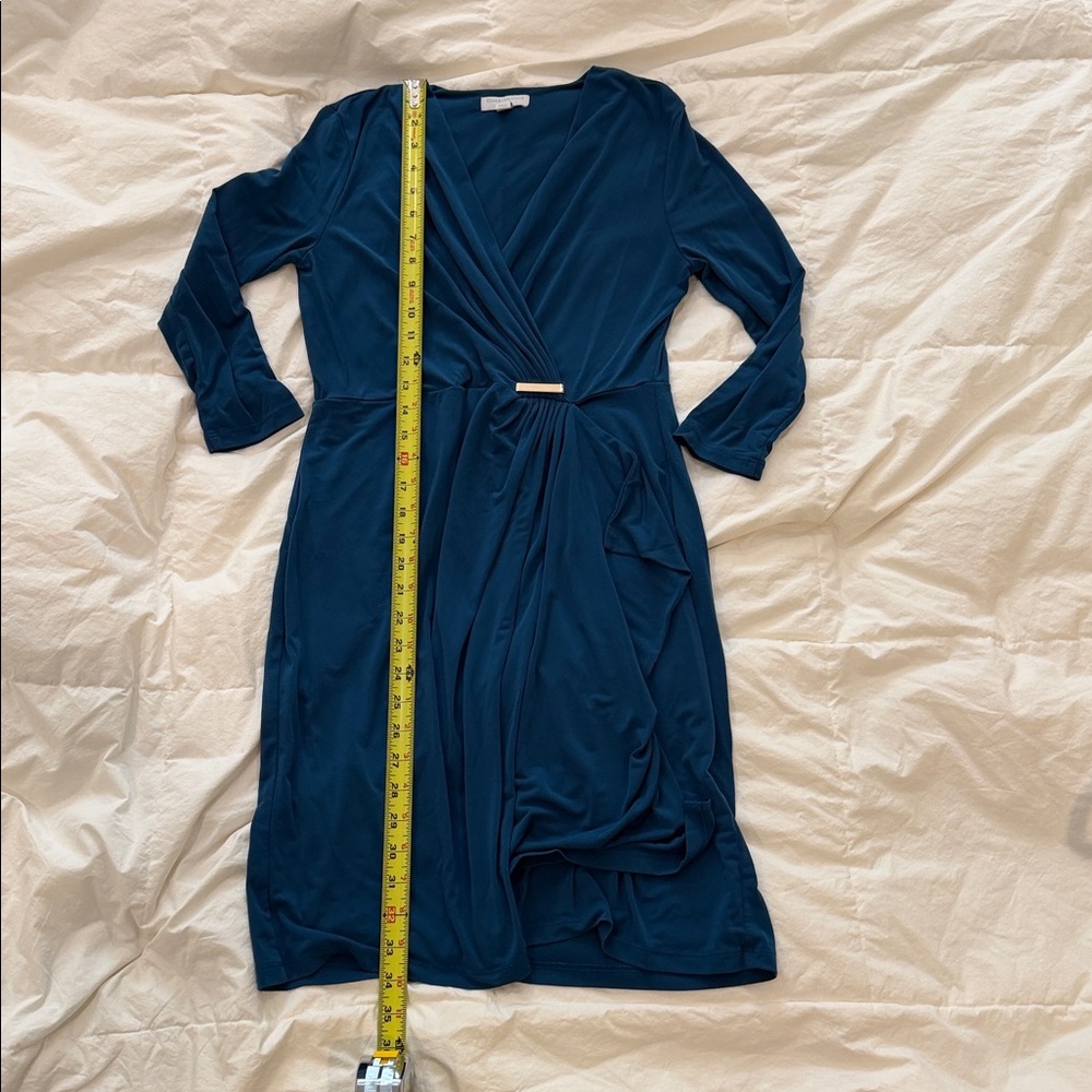 Charter Club Blue Faux Wrap Dress/ Petite Small - Picture 12 of 14